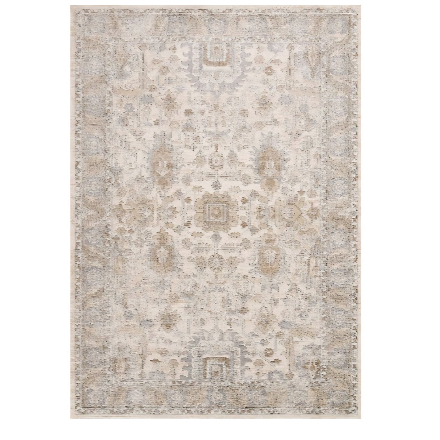 Loloi Teagan Collection TEA-03 Ivory/Sand 11'-6" x 15' Area Rug, Large