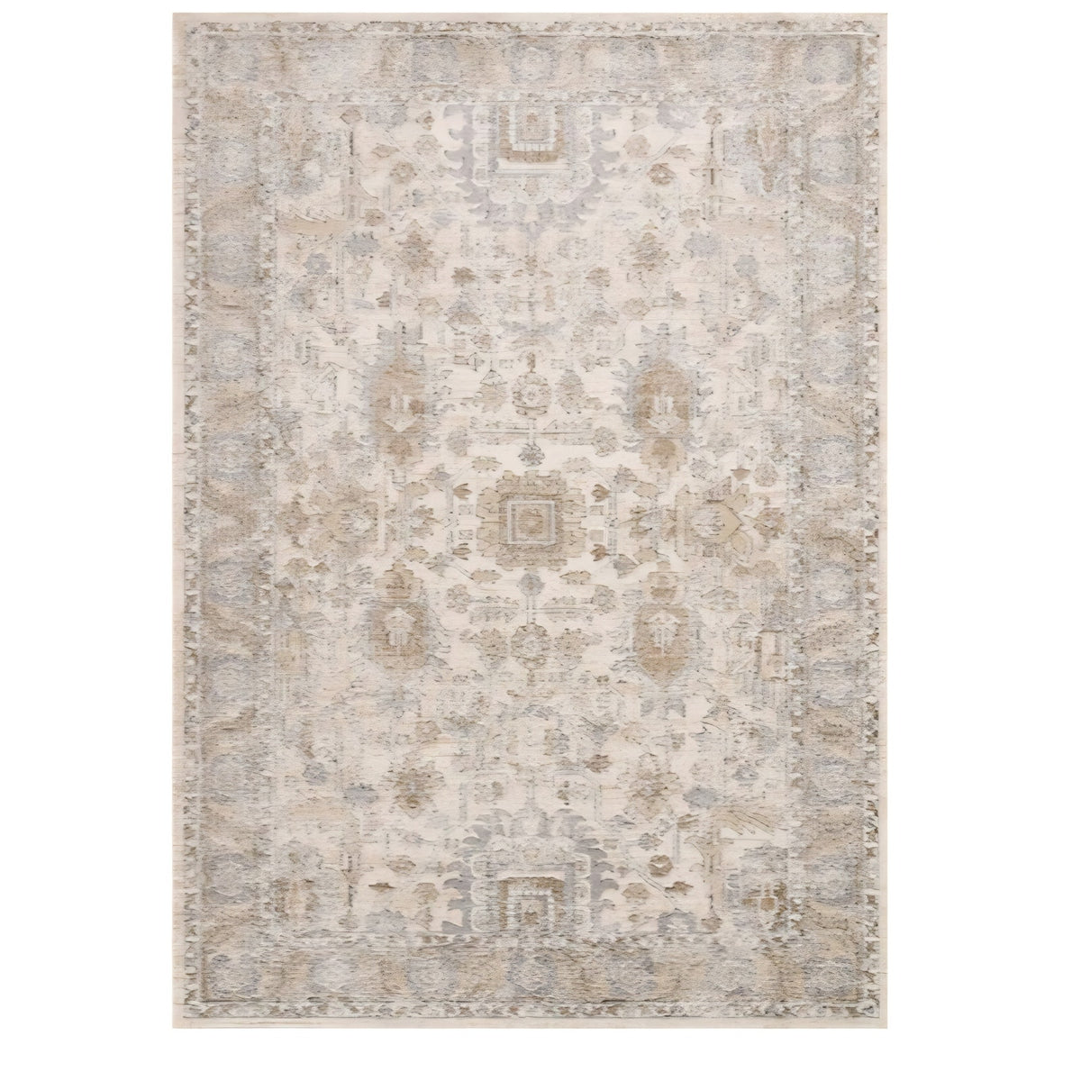Loloi Teagan Collection TEA-03 Ivory/Sand 11'-6" x 15' Area Rug, Large