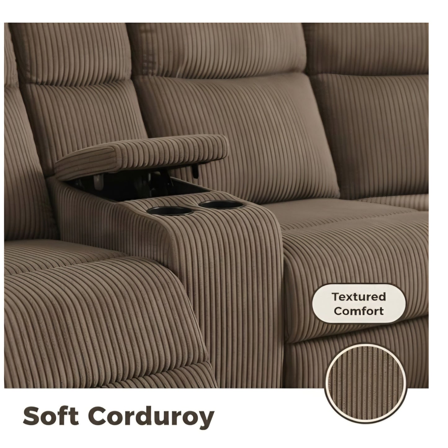 Power Reclining Sectional Sofa Set, L-Shaped Sectional Couch for Living Room