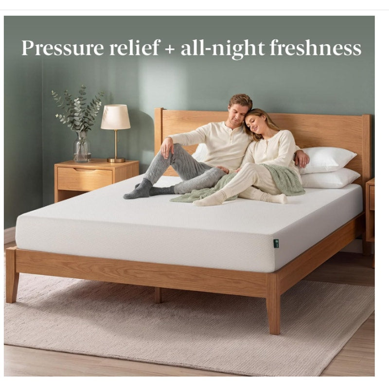 Zinus 6 Inch Queen Green Tea Memory Foam Mattress, Medium Firm Feel Pressure-Relieving Comfort