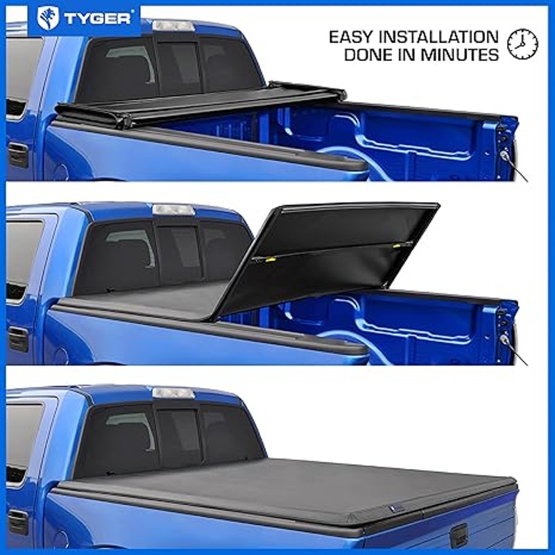 Tyger Auto T3 Soft Tri-Fold Tonneau Cover for 2022–2026 Toyota Tundra 5.5' (67") Bed