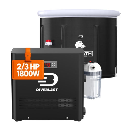 Cold plunge tub with water chiller pump and filter