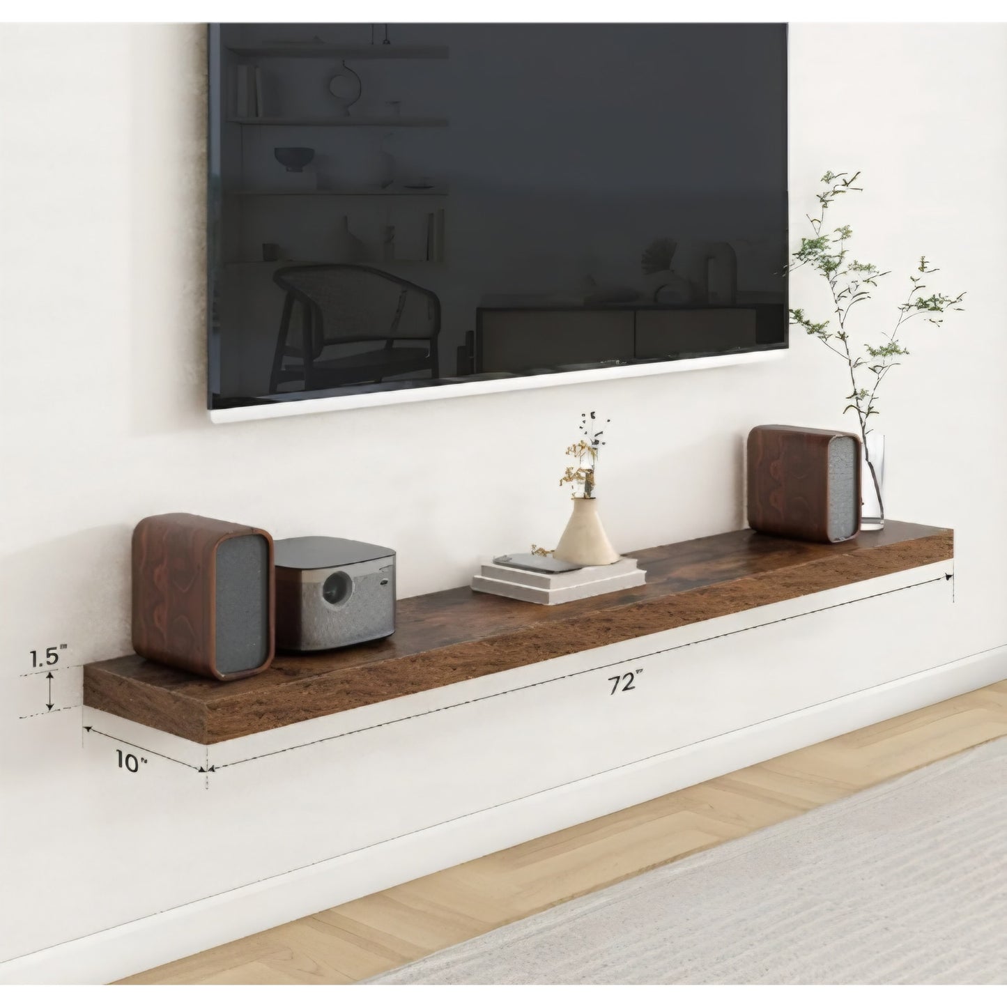 Axeman Floating Shelves for Wall, Rustic Wood Wall Mounted Shelves for Bathroom, Bedroom