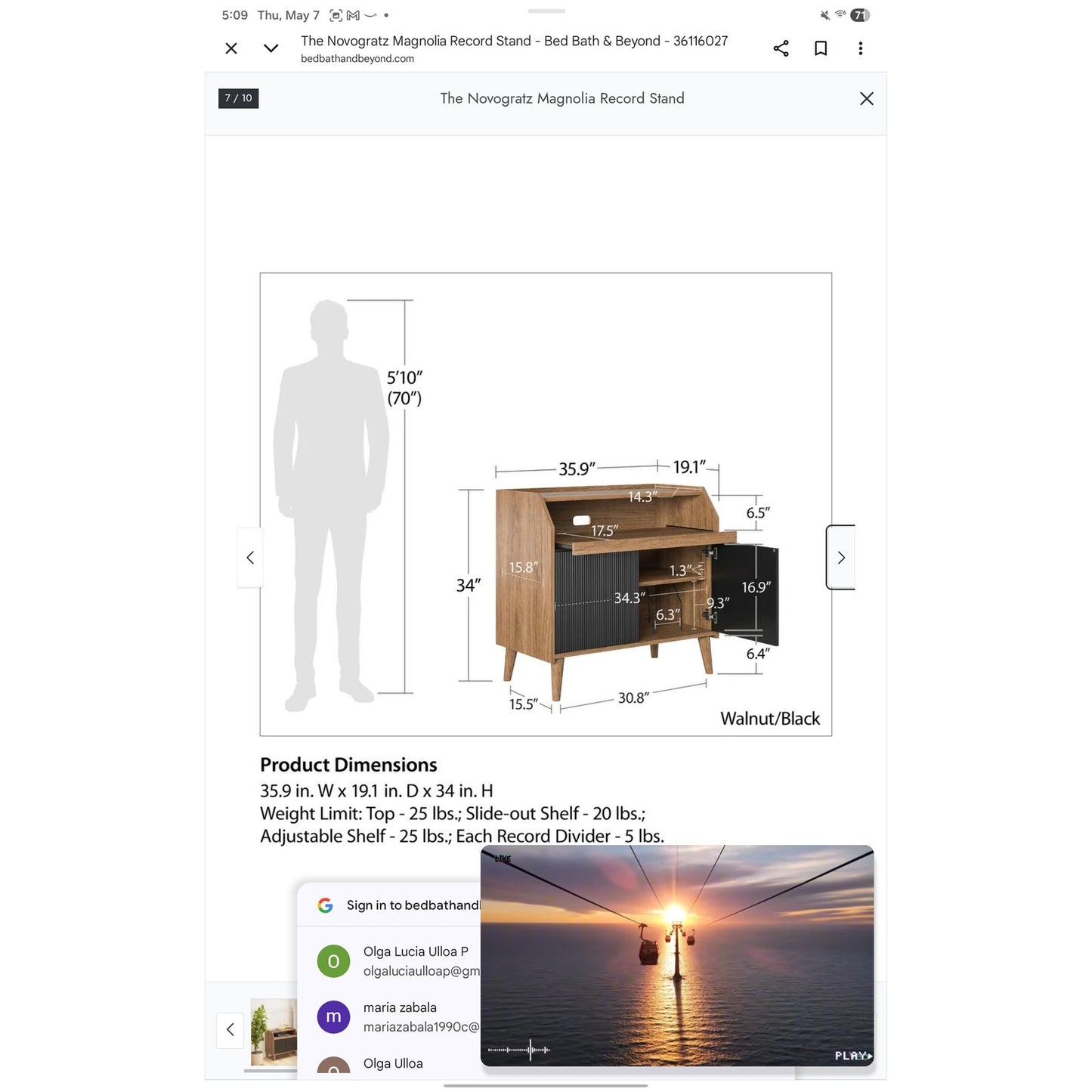 Modern record player cabinet with storage
