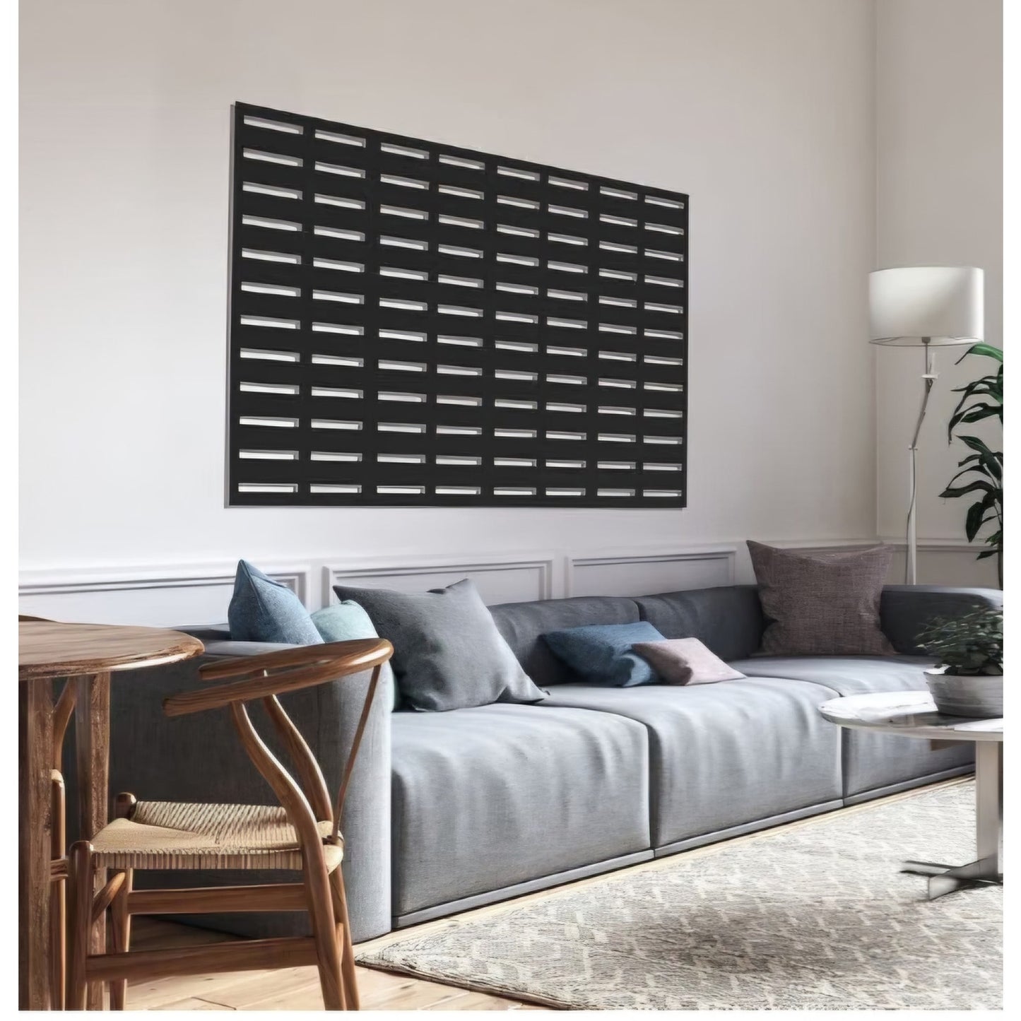 3'x6' Boardwalk Decorative Screen Panel, Black