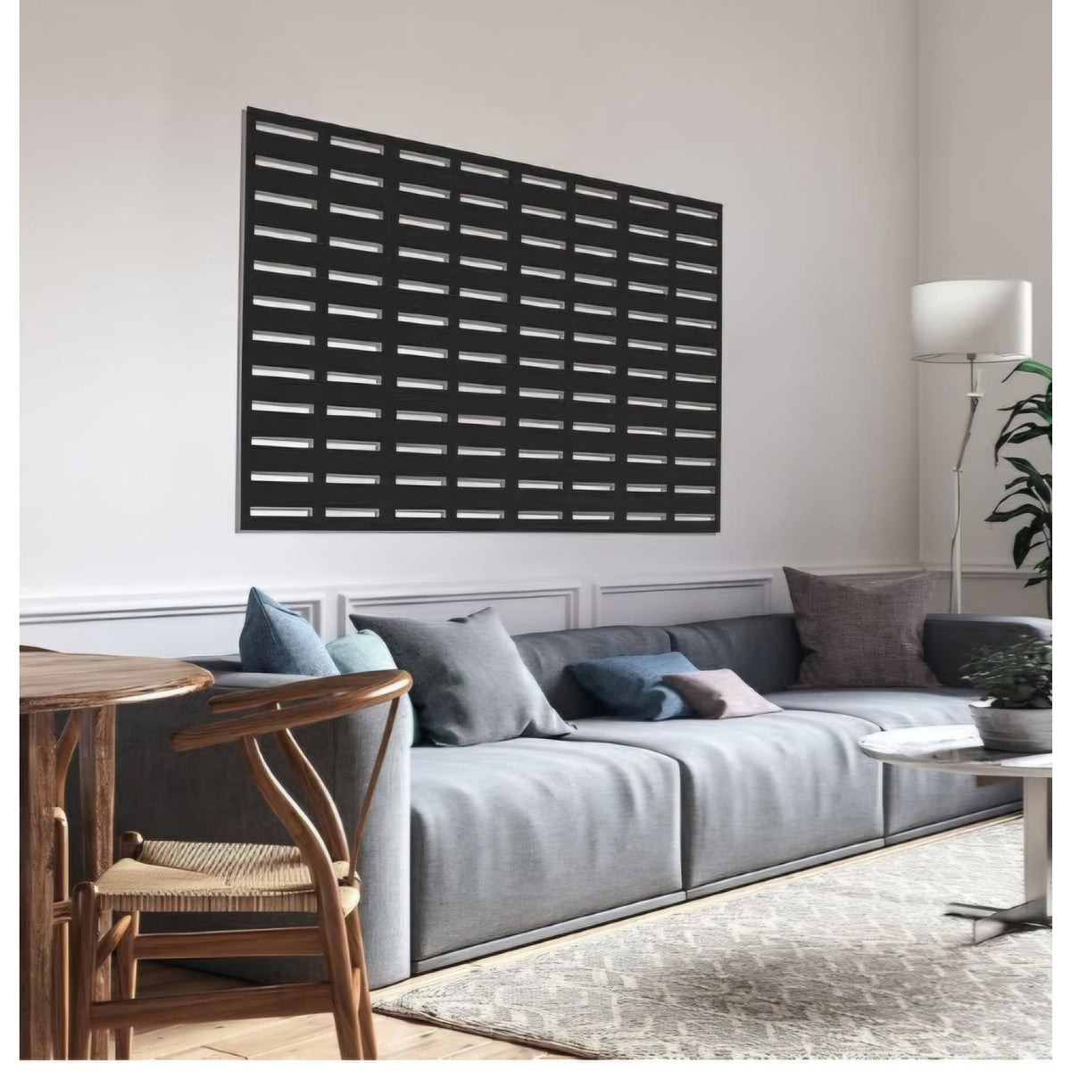 3'x6' Boardwalk Decorative Screen Panel, Black
