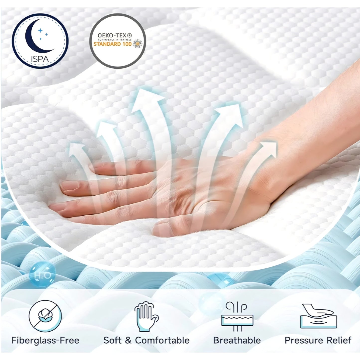 King Mattress 14 Inch, Strengthened King Size Hybrid Mattresses in a Box with Gel Memory Foam