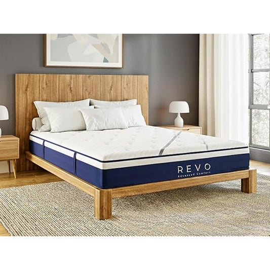 REVO Sleep 10-in Cooling Hybrid Queen Mattress with Gel Memory Foam, Superior Medium Comfort.