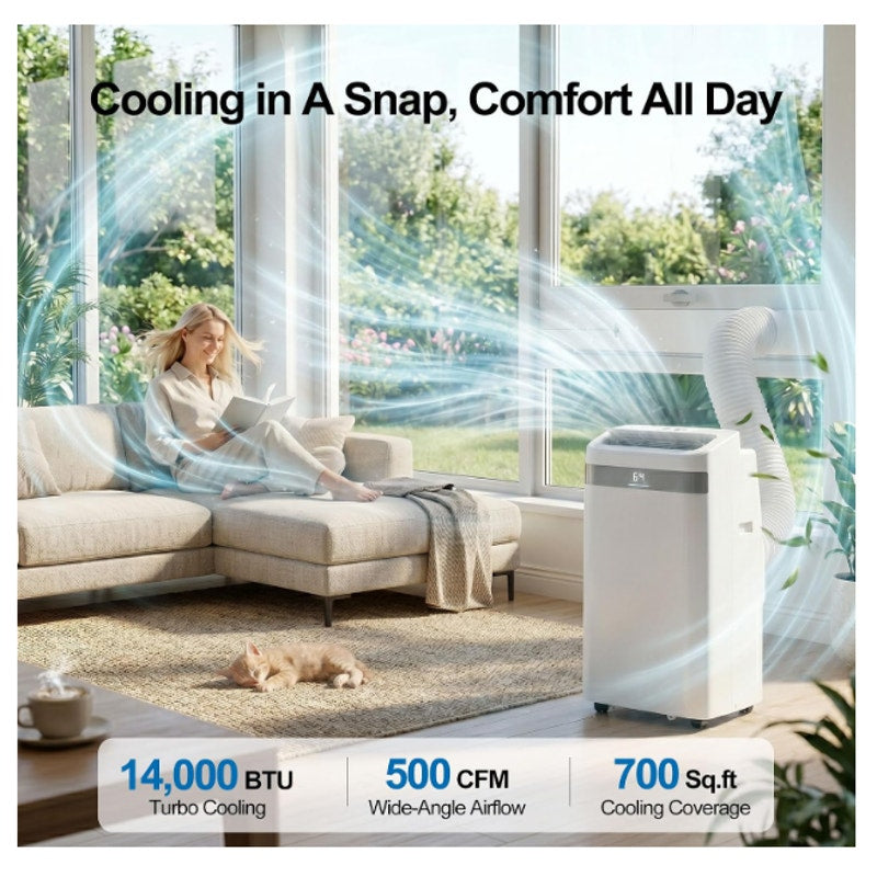 UTHFY 14,000 BTU Portable Air Conditioners, 4-In-1 Portable AC Unit With Dehumidifier/Cool/Fan