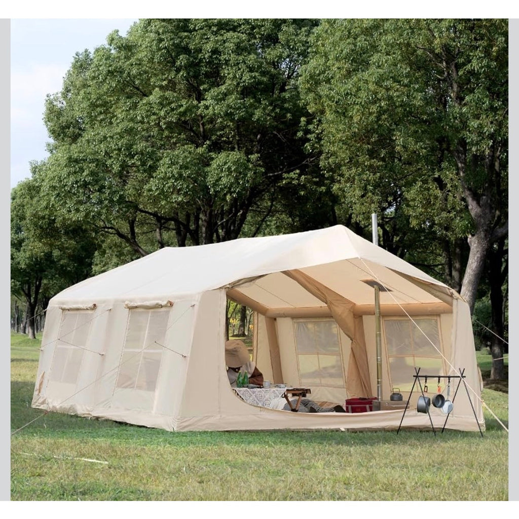 Inflatable camping tent with hand pump for 8-12 person