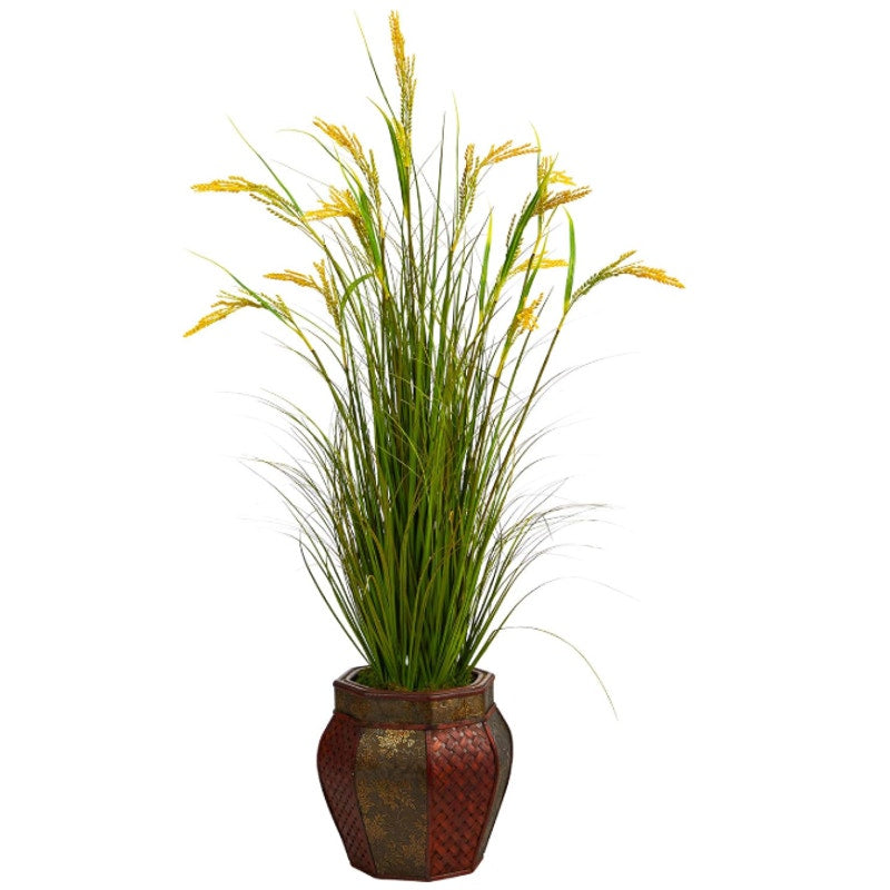 Nearly Natural 53in. Wheat Grain Artificial Plant in Decorative Planter