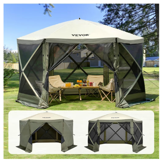 VEVOR 12x12ft Pop Up Gazebo Tent with Mosquito Netting