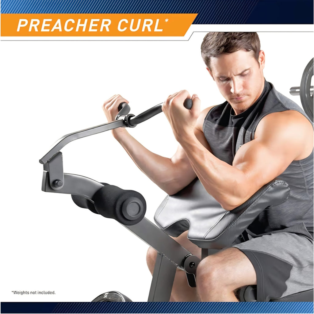 Marcy Olympic Workout Bench for Home Gym Strength Training Equipment with Preacher Curl