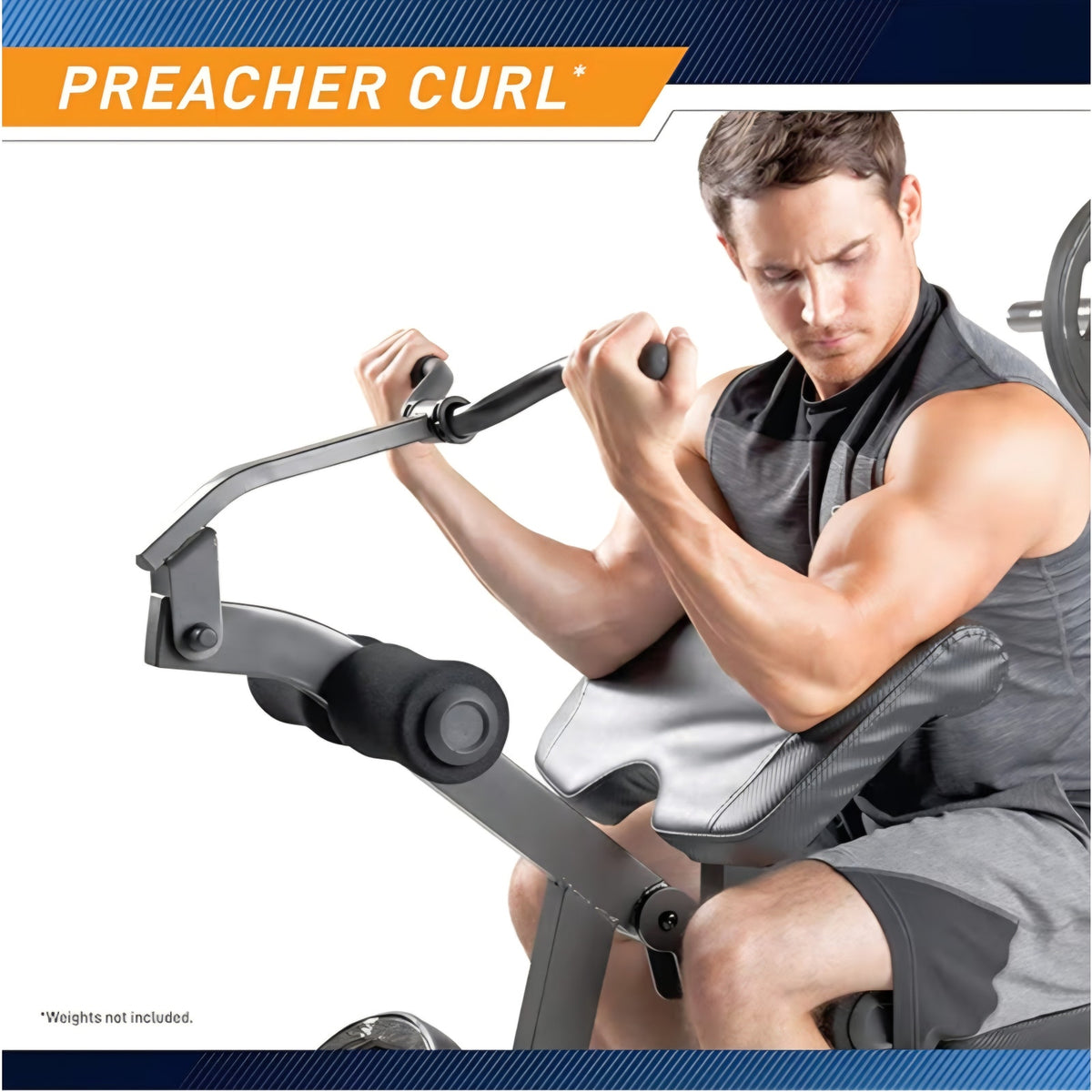 Marcy Olympic Workout Bench for Home Gym Strength Training Equipment with Preacher Curl