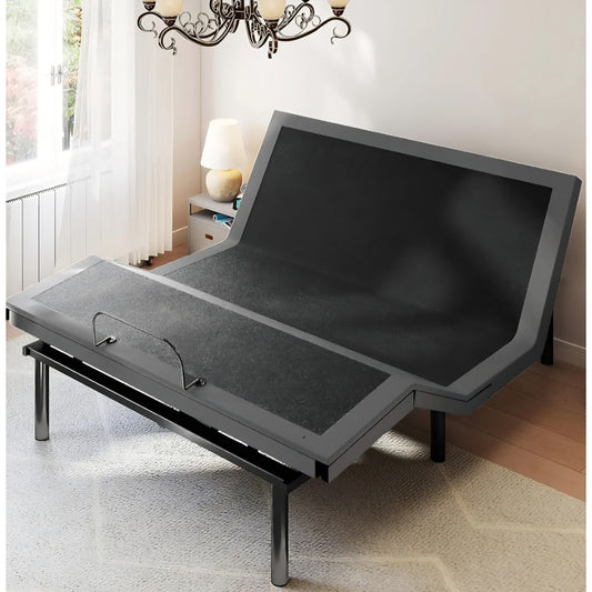 Sweetcrispy Full Adjustable Bed Frame, Ergonomic Electric Bed Base with Wireless Remote and 2 USB