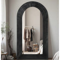 Full Length Mirror, 76"x33" Wooden Mirror Full Length with Stand Wood Floor Mirror