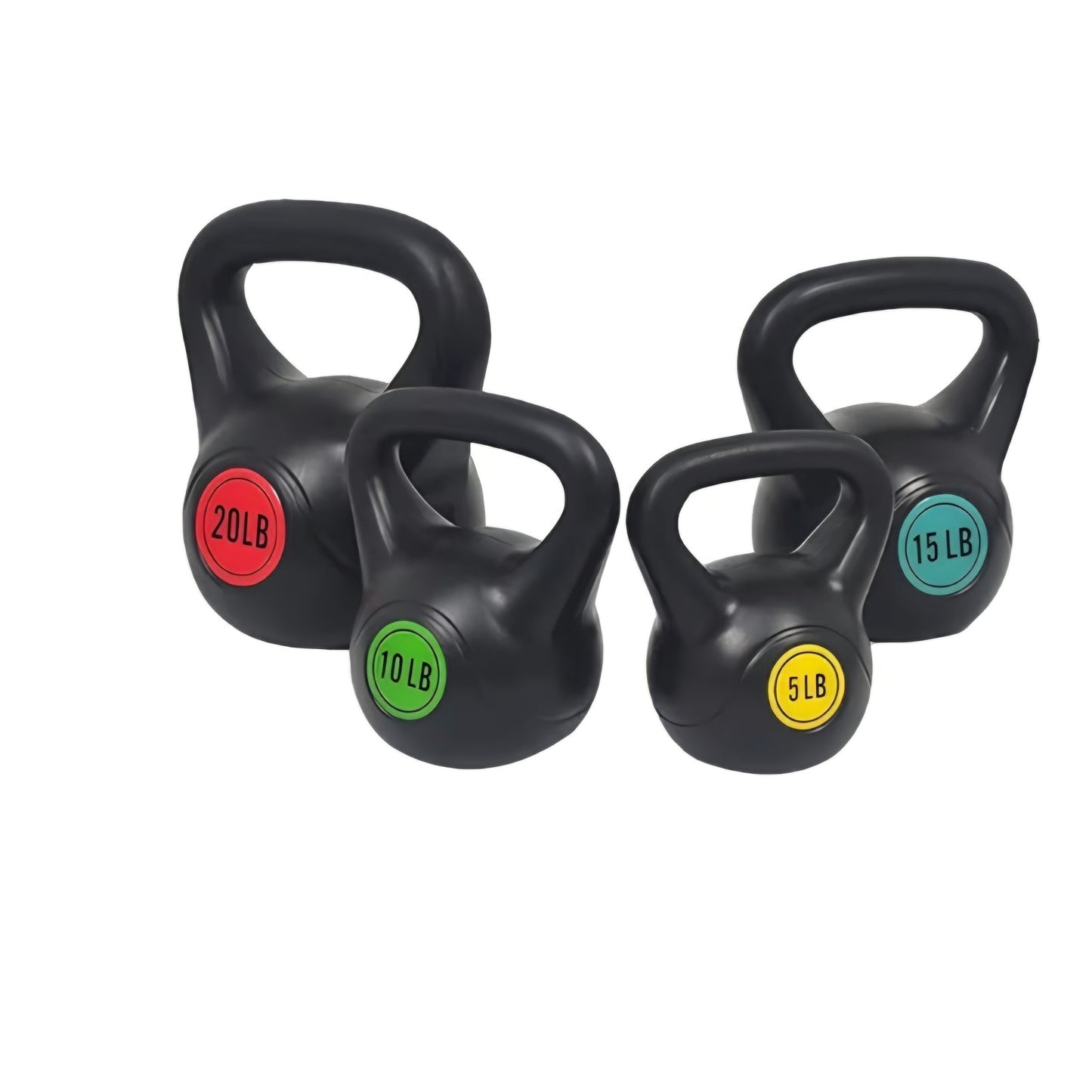Wide Grip Kettlebell Exercise Fitness Weight Set, 4-Pieces: 5lb, 10lb, 15lb, 20lb