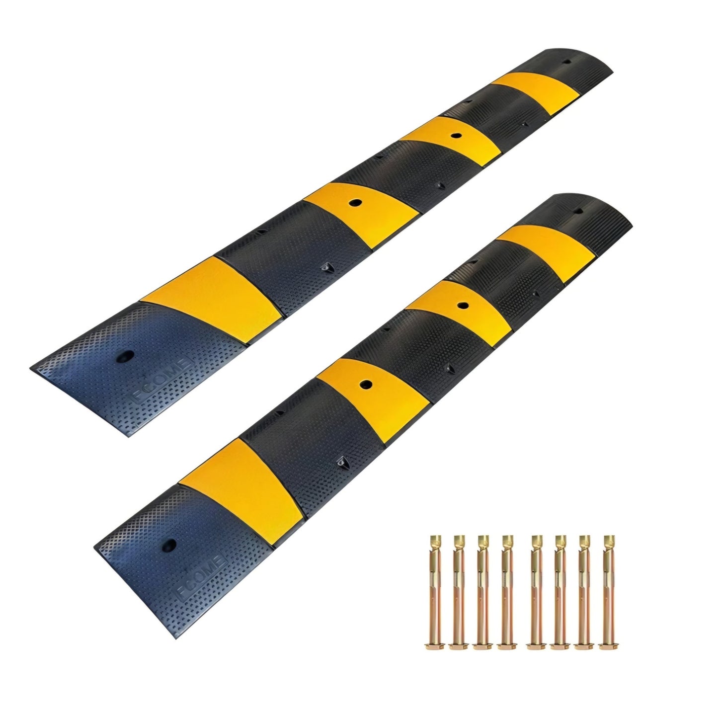 Rubber Speed Bump 6 Feet Rubber Driveway Modular Heavy Duty Speed 72.4 x 12 x 2.4 Inch Cable
