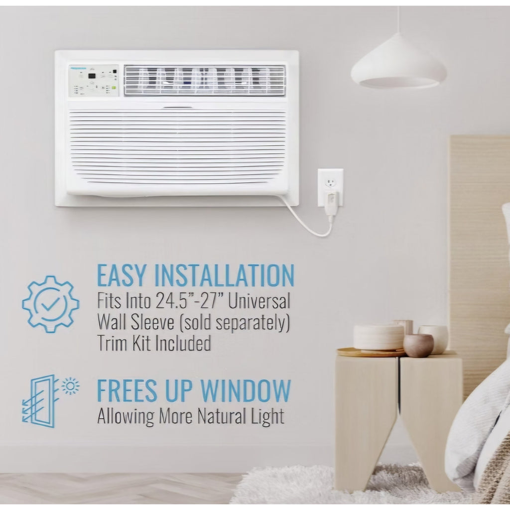 Keystone 12,000 BTU Wall Mounted Air Conditioner with Supplemental Heat and Dehumidifier Function