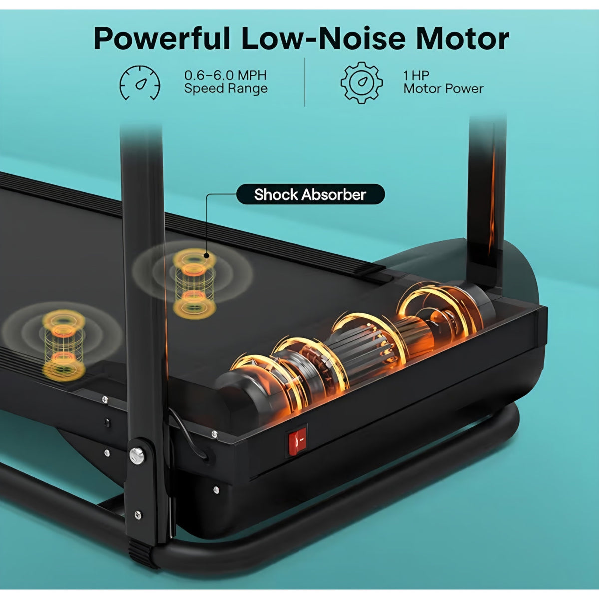 Portable Foldable Treadmill for Home, 8.7 MPH Shock Absorption, LED Display Under Desk