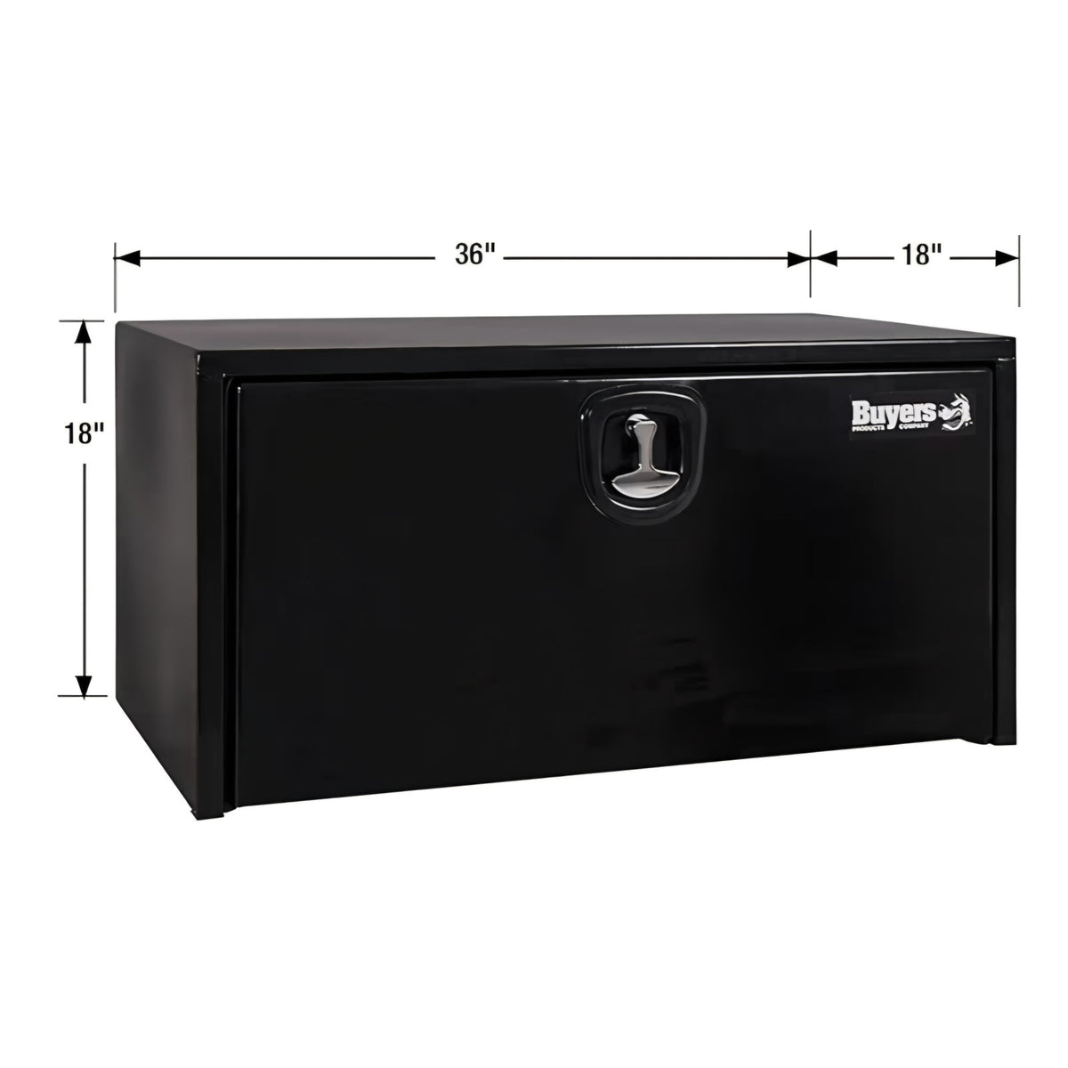 Truck Box with 3‑Point Compression Latch, 14 Ga Powder‑Coated 18x18x36