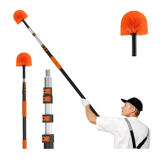 LAANPOLE 30FT Cobweb Duster with Extension Pole, Spider Web Brush for Cleaning Extendable