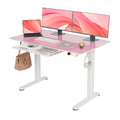 Glass Standing Desk with Drawers, Adjustable Height Stand Up Desk