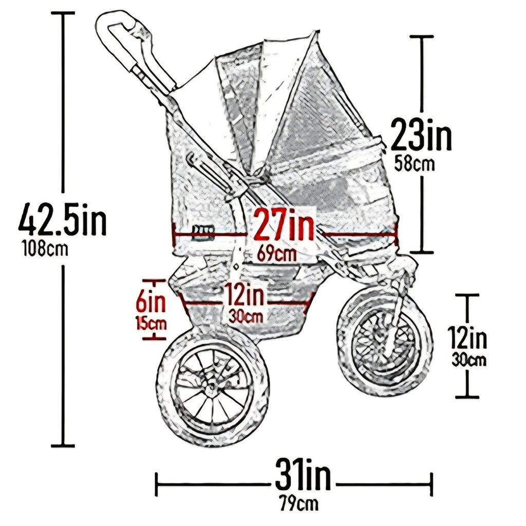 Pet Gear NO-Zip Double Pet Stroller, Zipperless Entry, for Single or Multiple Dogs/Cats