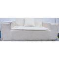 Loveseat boneless, color cream white, one pillow