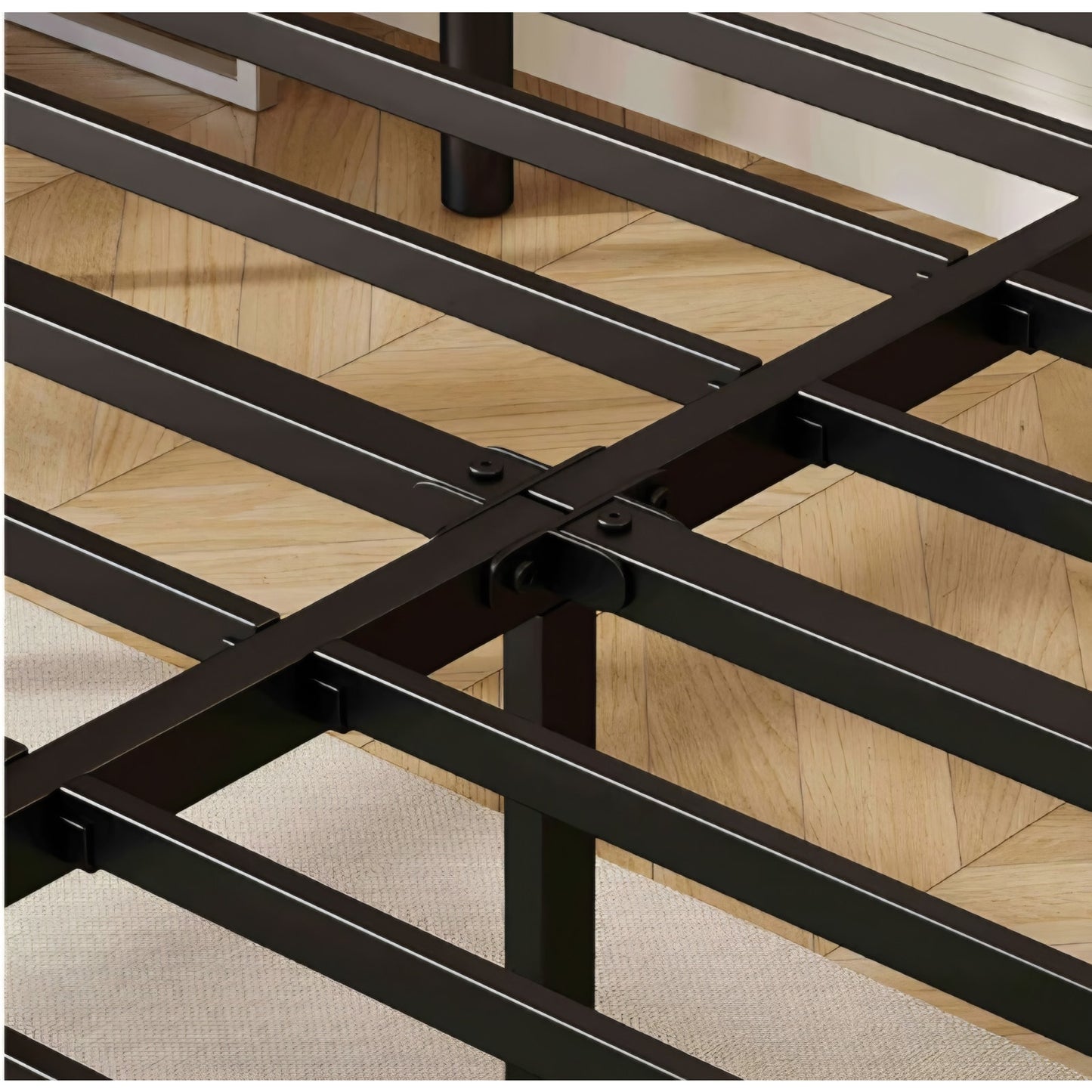 California King Size Metal Bed Frame with Metal Headboard and Footboard Cal-King Bed Frame 14 Inch