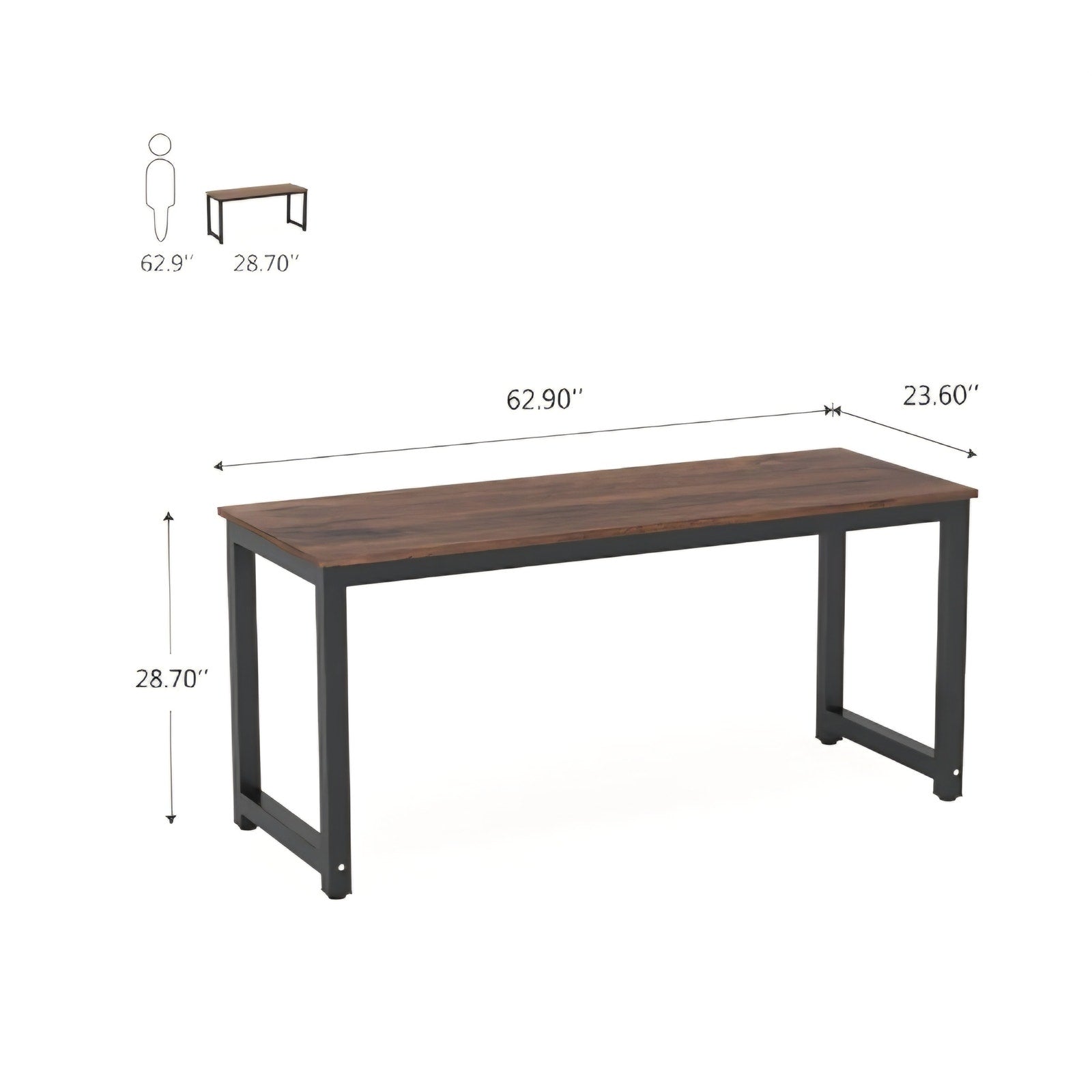 Tribesigns Computer Desk, 63 inch Large Office Desk Computer Table Study Writing Desk