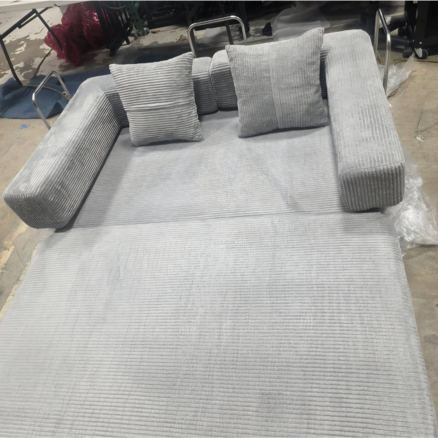 Convertible Sleeper Sofa Bed, Sleeper Sofa with Pillow | Corduroy Fabric | High-Density