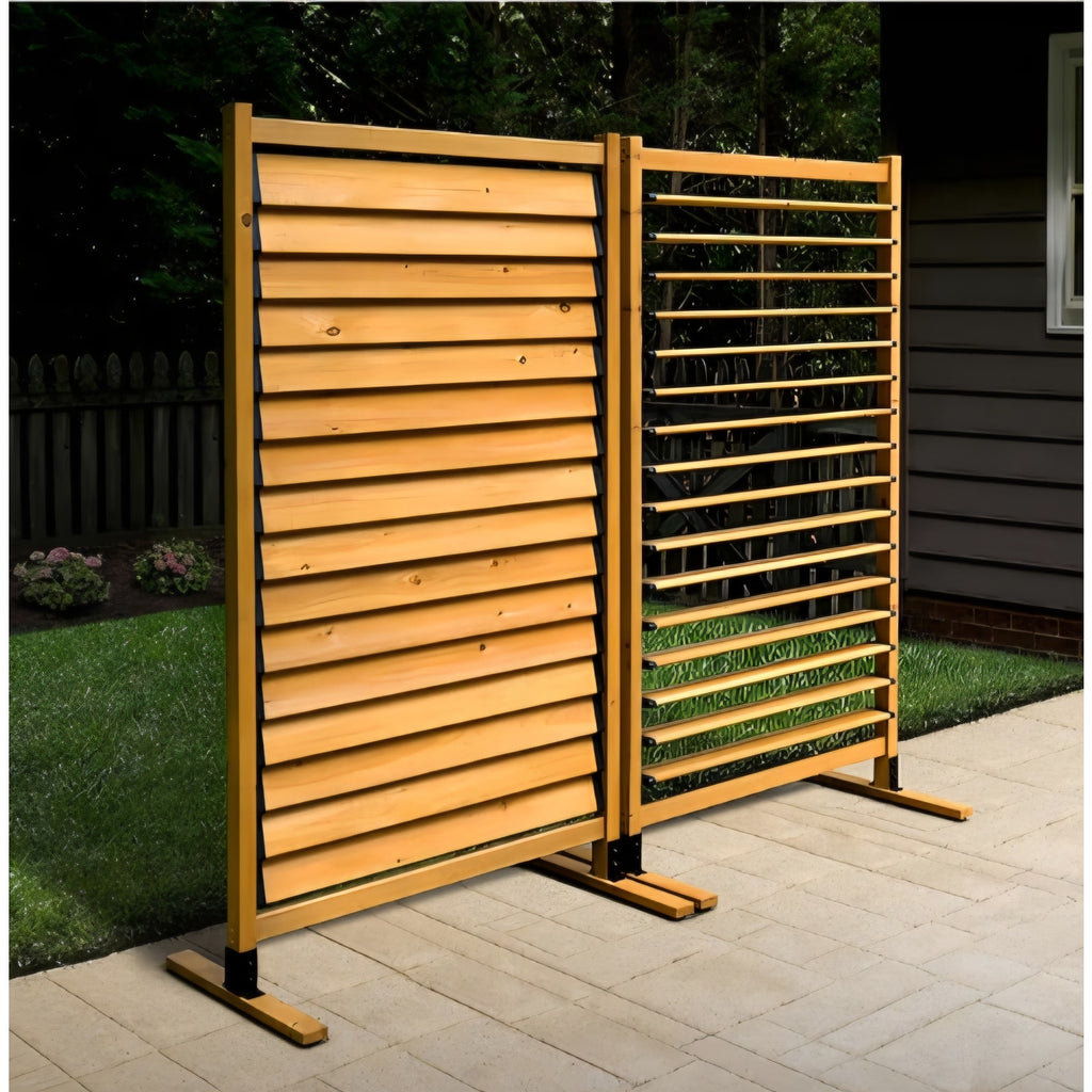 6.1ft H x 3.1ft W (1 Panel) Freestanding or Surface Mount Enclo Solara Louvered Screen