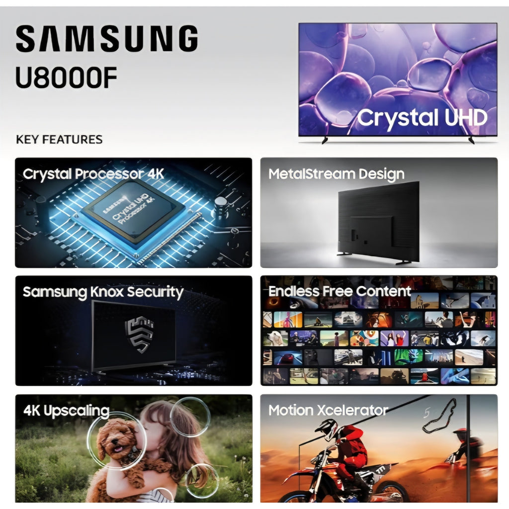 Samsung 55-Inch Class Crystal UHD U8000F 4K Smart TV (2025 Model) Endless Free Content
