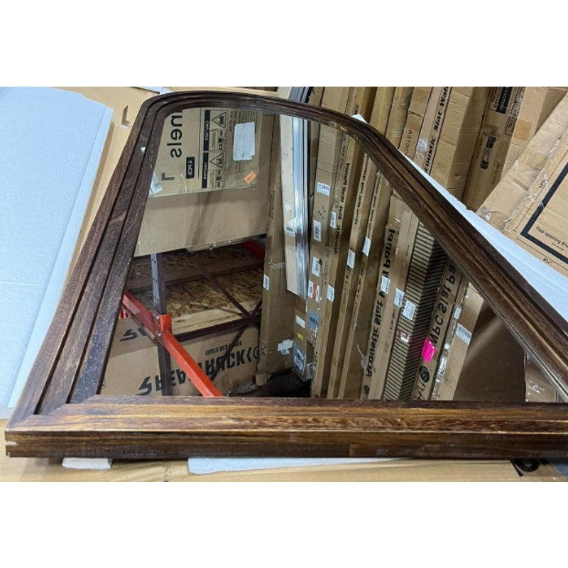 Full Length Mirror 71"x32", Arched Solid Wood Frame with Stand