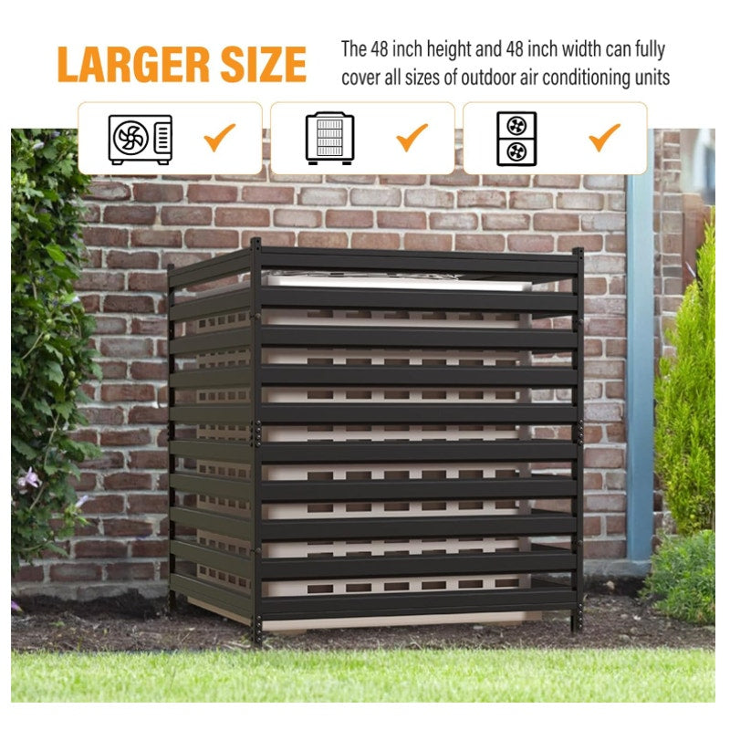 3Panels 48"W x 48"H Air Conditioner Fence Screen Outside Privacy Unit Metal Privacy Fence