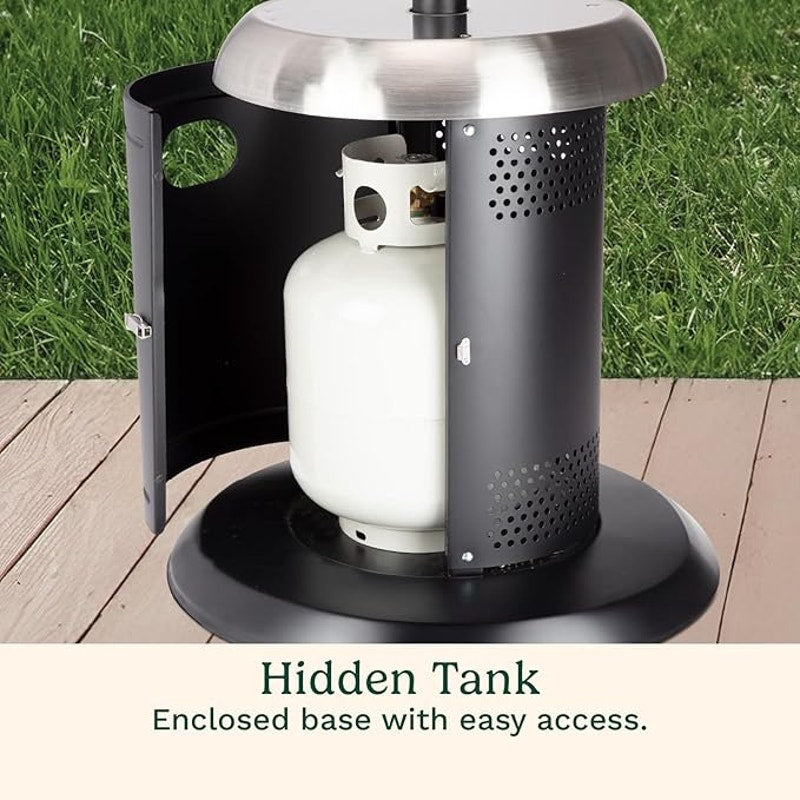 Cuisinart Perfect Position Propane Patio Heater with Hidden Tank and Drink Table, Swivel Arm