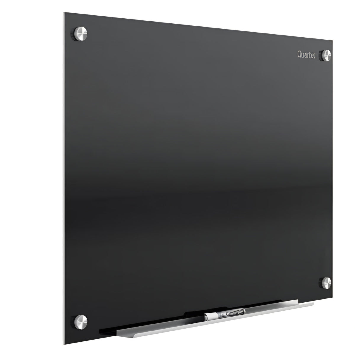 Quartet Magnetic Dry Erase Board, 96" x 48" Glass Whiteboard for Wall, Infinity, Black