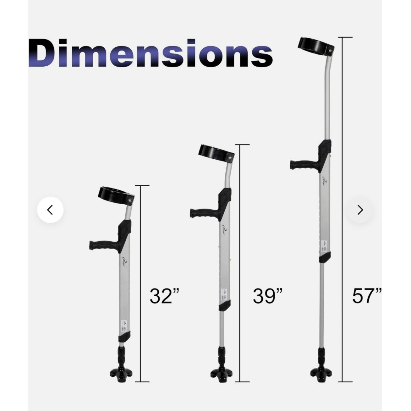iLiving Forearm Crutches for Adults, Silver