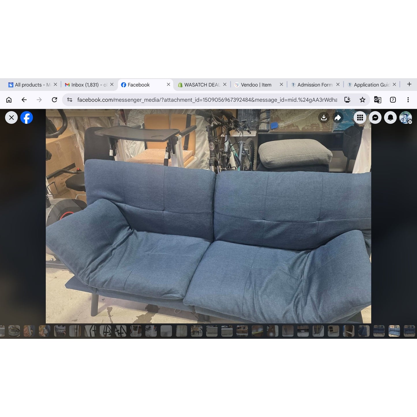 Convertible Futon Sofa Bed,Blue Linen Modern Futon Couch,Memory Foam Loveseat Sleeper Recliner