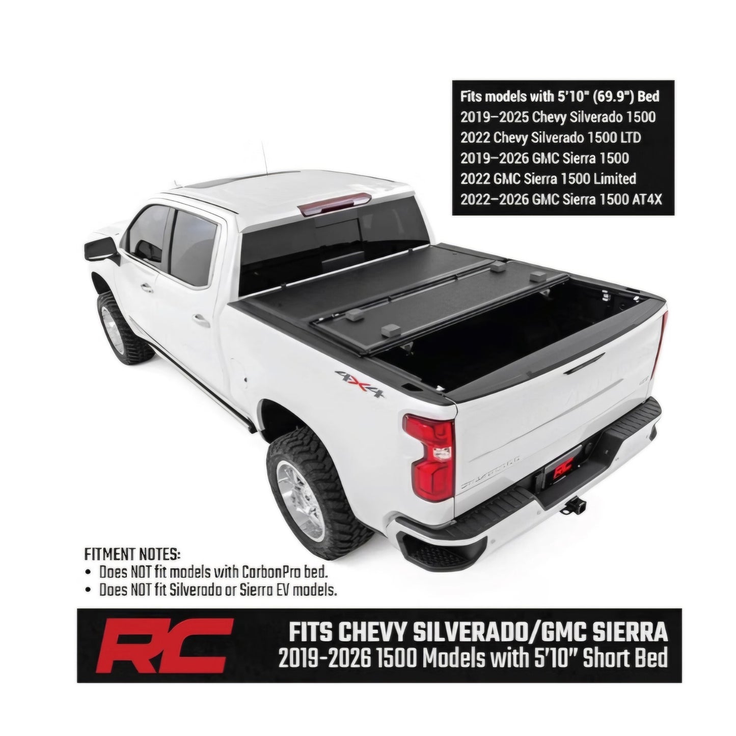 Tri-Fold Tonneau Cover for Chevy Silverado & GMC Sierra 1500 (2019–2026)