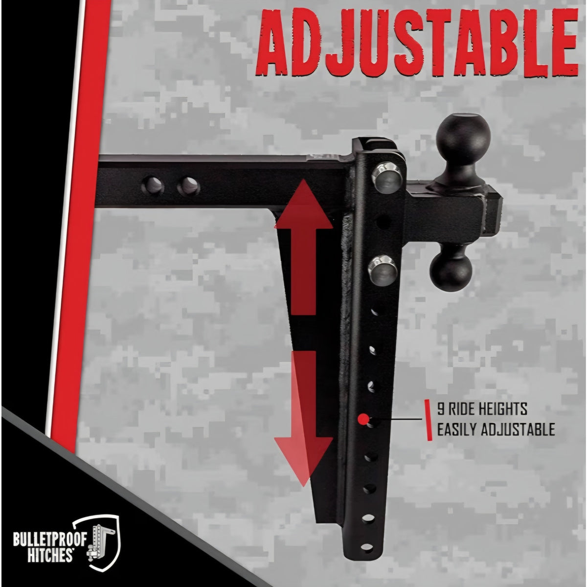 Adjustable Heavy Duty Trailer Hitch (22,000 lb. Rating) - 16" Drop/Rise Trailer Hitch