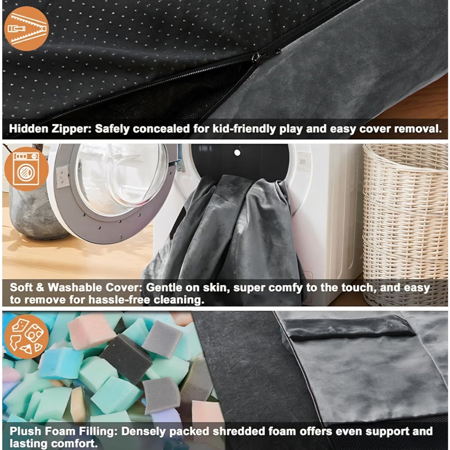 Crash Pad for Kids Sensory Room Equipment, 5 x 5 Ft Anti-slip Sensory Crash Mat