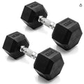 CAP Rubber Coated Dumbbell Weights 50 LB SET 25LB X 2