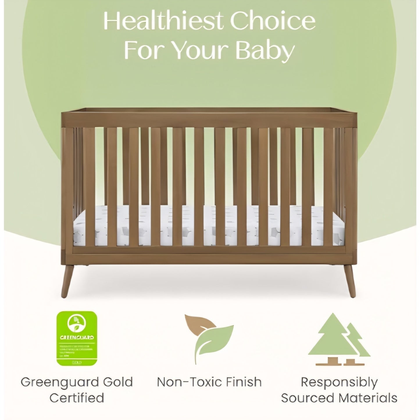 Delta Children Essex 4-in-1 Convertible Crib - Greenguard Gold Certified, Chestnut