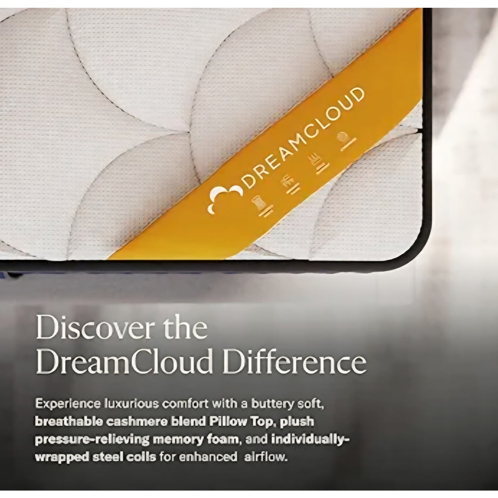 Dream Cloud Premier Rest 16" Full Mattress - Luxury Hybrid Memory Foam - 365 Night Trial - 8 Premium Pressure