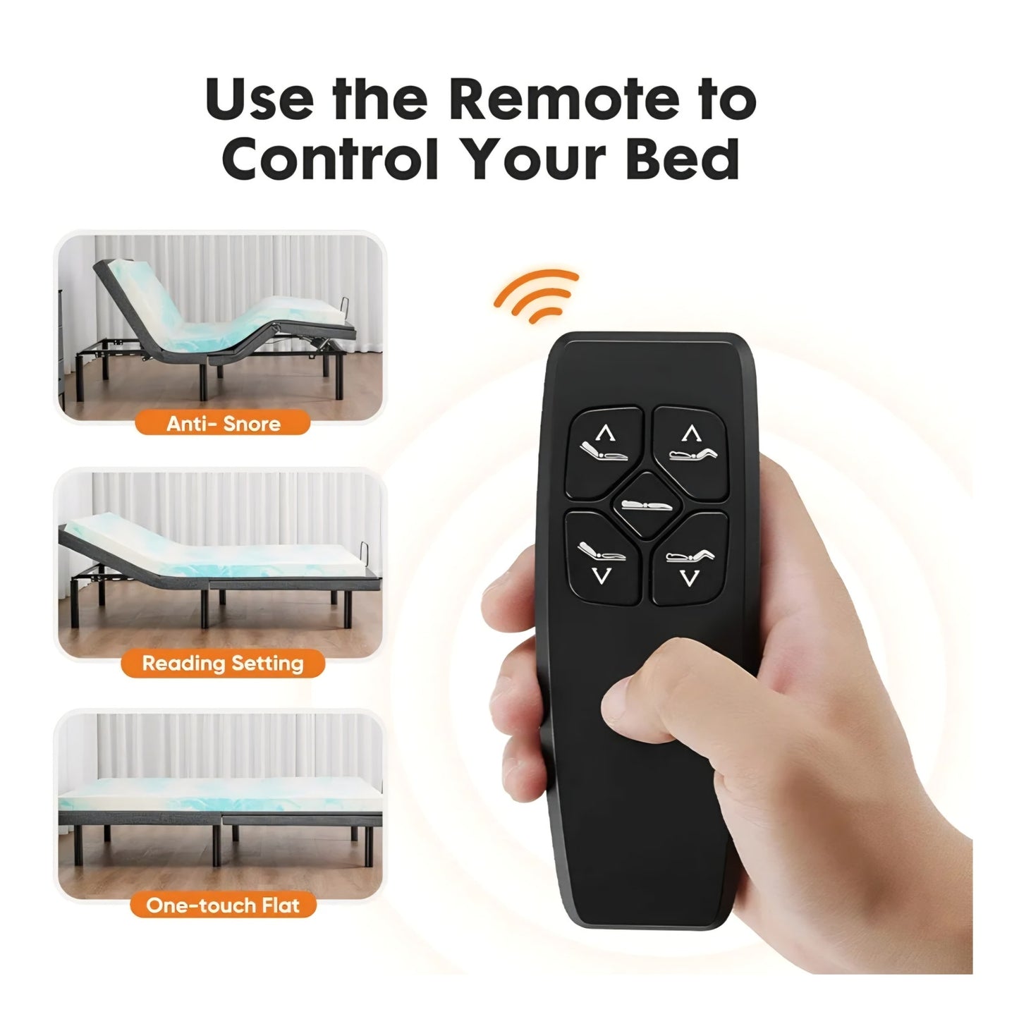 Sweetcrispy Full Adjustable Bed Frame, Ergonomic Electric Bed Base with Wireless Remote and 2 USB