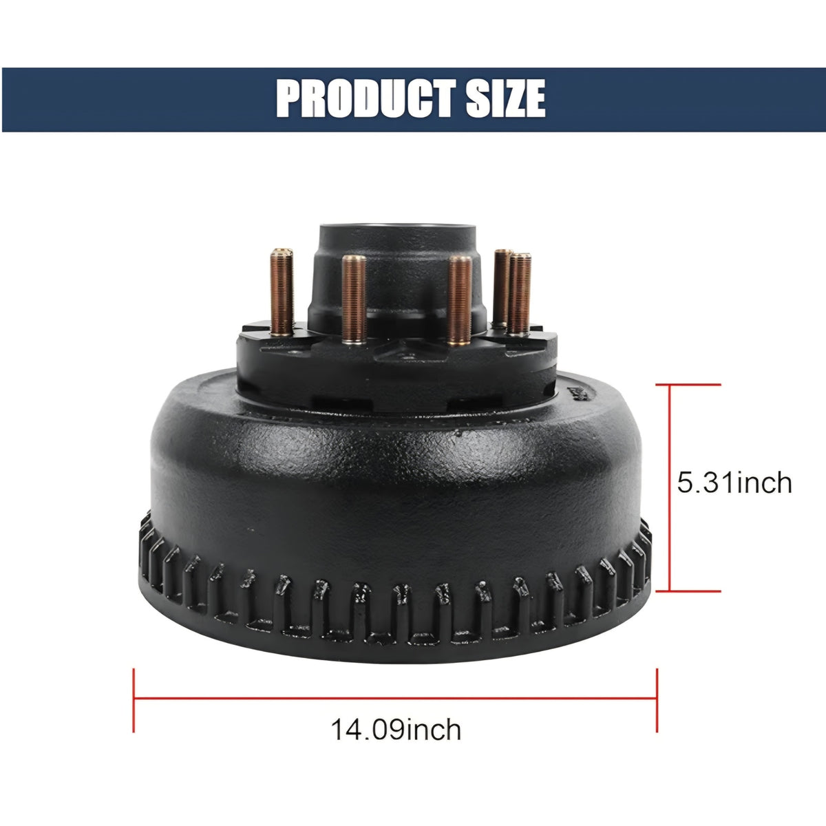 12-1/4" X 3-3/8" (12.25" X 3.375") Hub & Drum Assembly for 9,000/10,000 Lbs (9K/10K) Axle