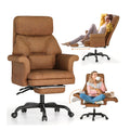 Cross Legged Office Chair with Footrest & Convertible Armrests-Pet-Friendly Cross Home Desk Chair