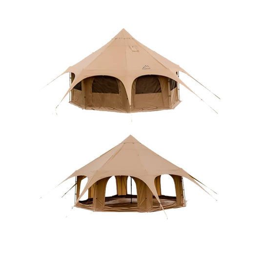 Cotton Canvas Tent Bell - Yurts Breathable and Windproof,Glamping for 6/8/10Person Family Camping
